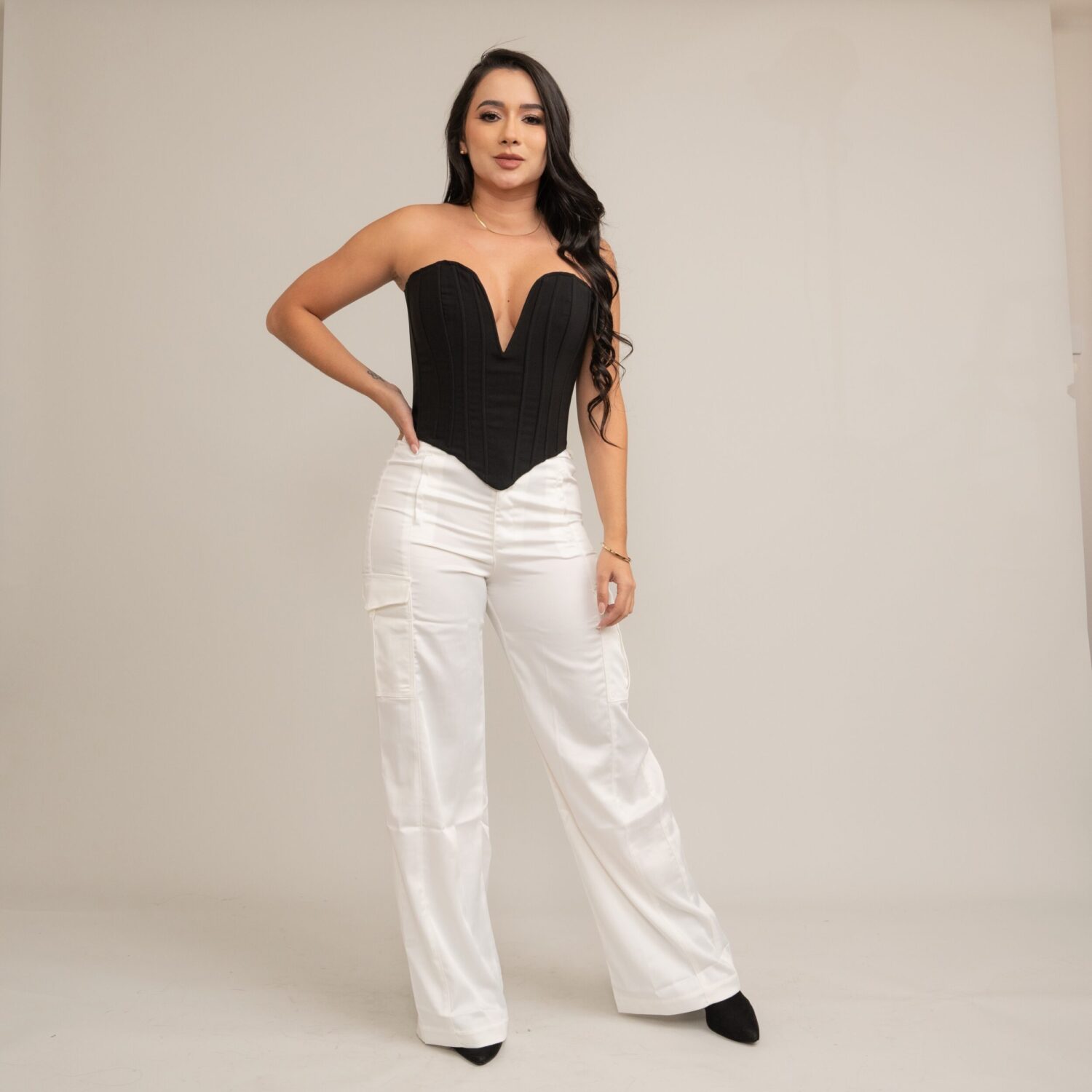 Black Structured Corset Top