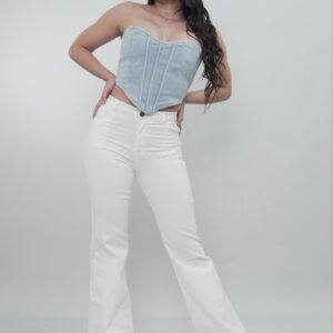 White Wide-Leg Jeans