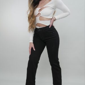Black Straight-Leg Jeans