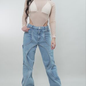 Nude Mesh Cut-Out Bodysuit