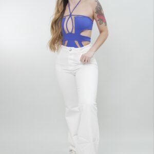 White Wide-Leg Jeans